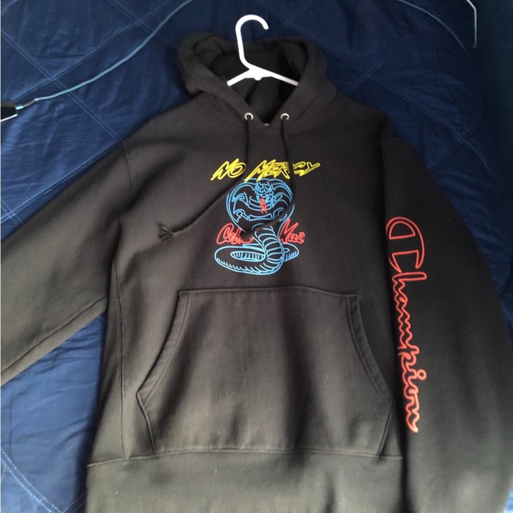 Champion Cobra Kai Black Hoodie with Graphic Design